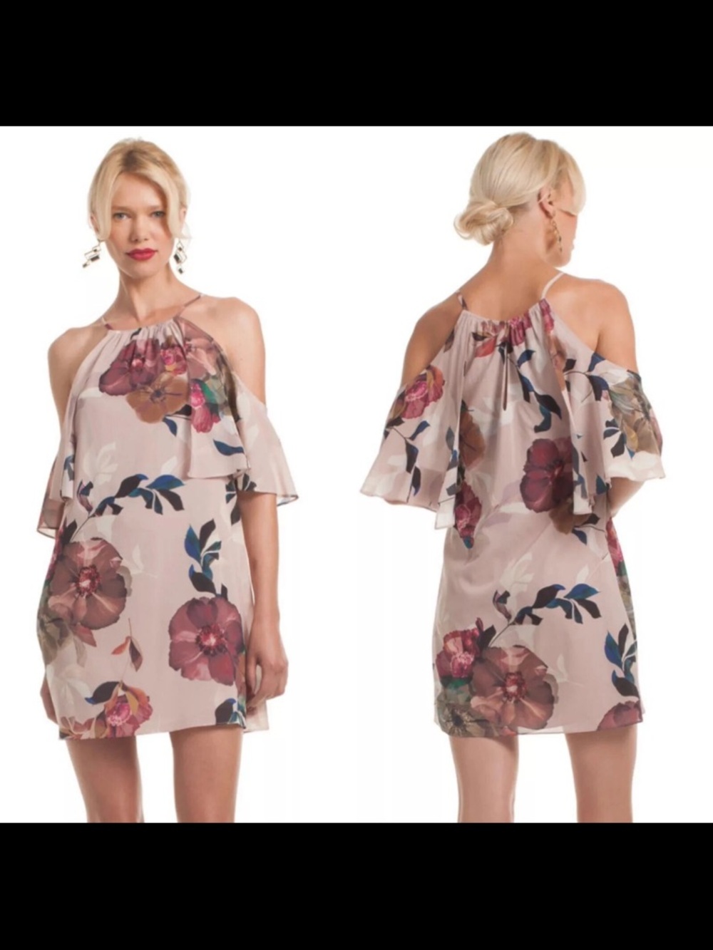 Trina Turk Seraphima Floral Cold Shoulder dress size 6